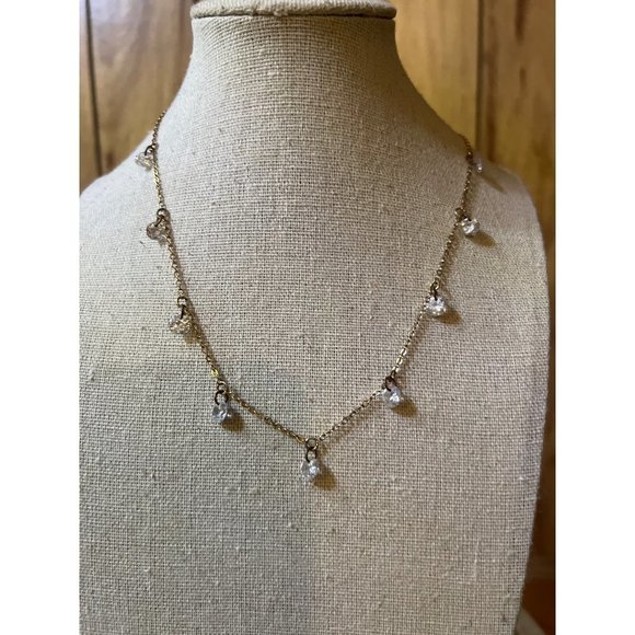 INC International Concepts Shaky Cubic Zirconia Necklace—18” - Picture 1 of 8